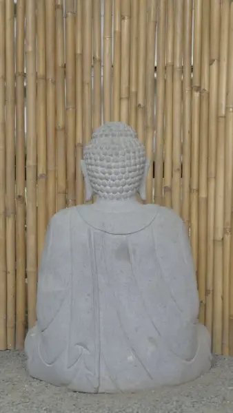 Product image 8 of the product “Seated Japanese Buddha made of Riverstone in Dhyana position - gesture of meditation, H. 100cm ”